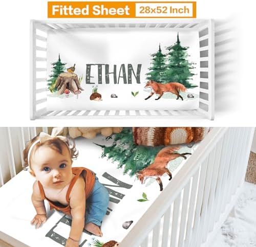 Custom Woodland Animals Crib Bedding Set - Image 3