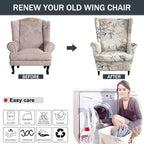NILUOH Wingback Chair Covers 2-Piece, Armchair Slipcovers - Image 5