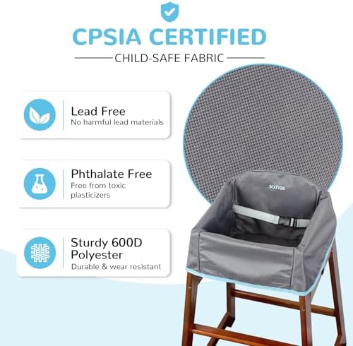 Dual-Belt Baby High Chair Cover, Lead & Phthalate Free, Sturdy and Robust - Image 4