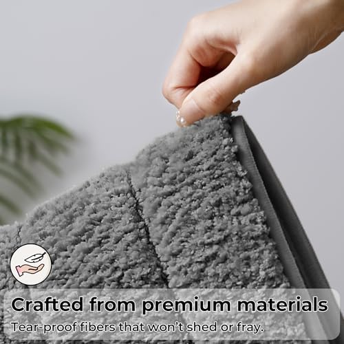 GRANNY SAYS Grey Bathroom Rugs Set 2 Piece, Non Slip Microfiber Bath Mats - Image 6