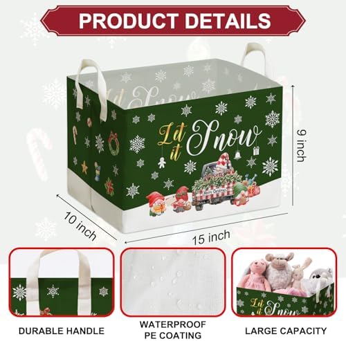 Christmas Gnome Storage Box, Merry Waterproof Cloth Toy - Image 2