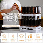 24-Bottle Wine Bottle Drying Rack | Stackable | White - Image 4