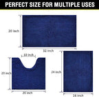 Bathroom Rugs Chenille 3-Piece Extra Soft and Absorbent Shag Bathroom Rugs - Image 2