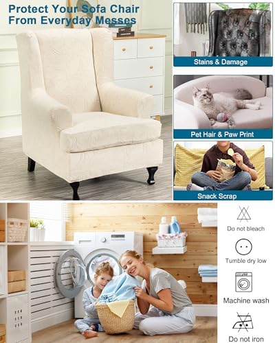 CRFATOP Wingback Chair Covers Wing Armchair Slipcovers - Image 6