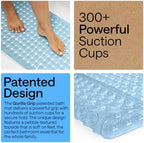 GORILLA GRIP Bath Tub Shower Mat, Bathtub Floor Liner, 35x16 Clear Blue - Image 3