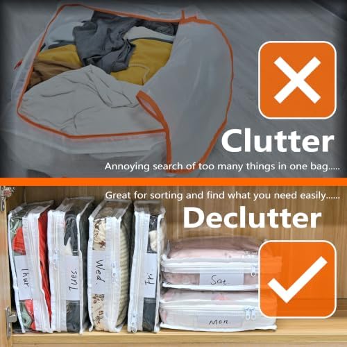 6 Pack Clear Clothes Storage Bags - Image 6