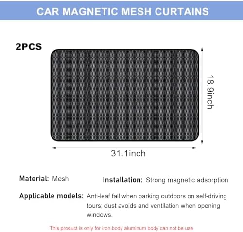 2PCS Car Window Shade, 18.9"×31.1" Magnetic Auto Rear Side Window Cling Sunshade - Image 2
