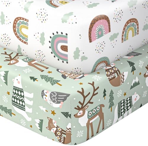Baby Crib Sheets 2 Pack for Boys and Girls Fit for Standard Crib Toddler by Unknown