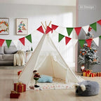 G2PLUS Christmas Pennant Banner Flag Bunting Garland Red Green White 36PCS - Image 4