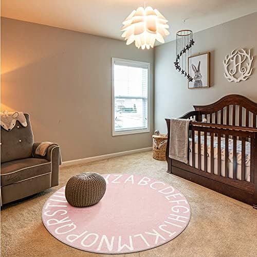 Topotdor Round ABC Area Rug, 47 Inch Soft Floor Carpet - Image 2