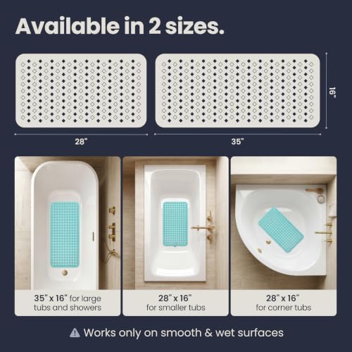 homerella Bathtub Mat Non Slip 35x16 Shower Mat Non Slip Anti Mold BPA Free - Image 5