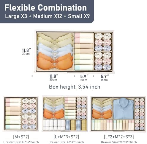 DIMJ Drawer Organizer Clothes 24 Pack - Image 3