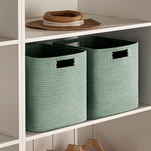 UBBCARE Set of 4 Storage Basket-13 X 13 X 13 In, Cotton Rope Basket - Image 6