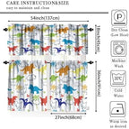 Dinosaur Kids Valance Curtains, Cartoon Colorful Dino Blackout Window Drapes - Image 5