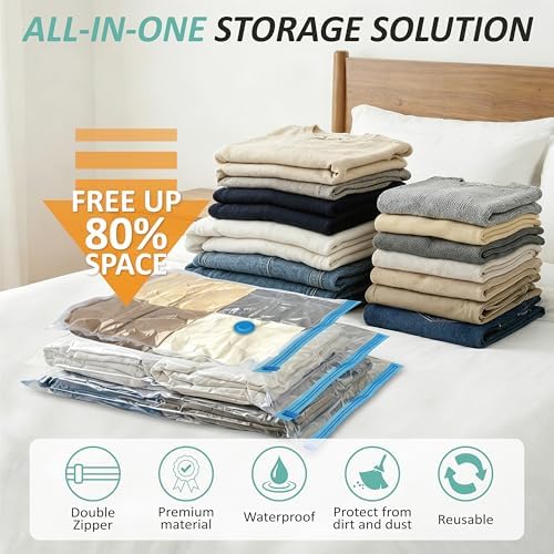 Vacuum Storage Bags with Hand Pump, Vacuum Seal Space Saver Bags, 12 Medium - Image 2