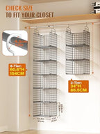 6 Tier Closet Hanging Organizer, Metal Closet Organizers and Storage - Image 2