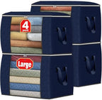 Fab totes 90L Clothes Storage, Foldable Thick Fabric Blanket Storage Bags by Fabtotes