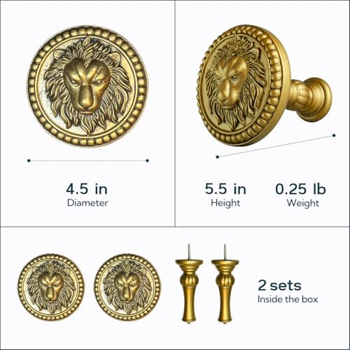 LOPGT Set of 2 Vintage Curtain Holdbacks Wall Mounted - Image 2
