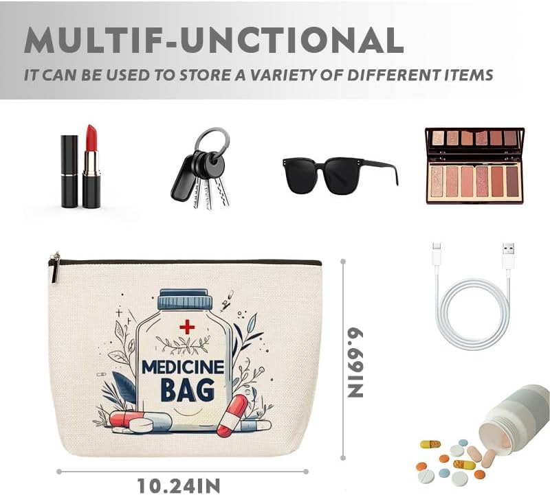 Medicine Pill Organizer Bag for Nurse Multifunctional Med Makeup Storage Bags - Image 2