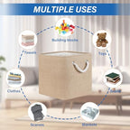 Temary Cube Storage Bins 11 Inch Fabric Storage Baskets 4 Pack Collapsible - Image 2