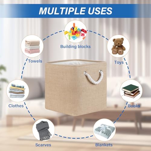 Temary Cube Storage Bins 11 Inch Fabric Storage Baskets 4 Pack Collapsible - Image 2