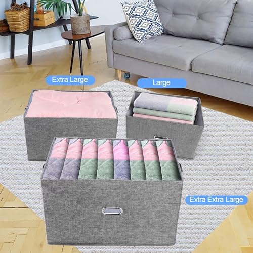 Large Linen Fabric Foldable Storage Bins - Image 4