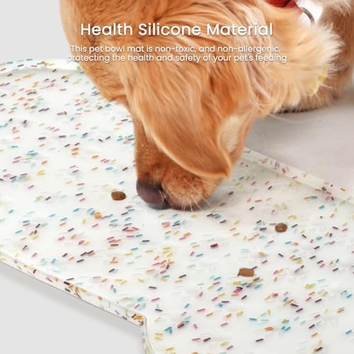 PWTAA Dog Food Mat Anti-Slip Silicone Dog Bowl Mat Thicker Pet Placemat - Image 6