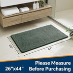 Chenille Bathroom Rug 26"x44" Hunter Green, Non-Slip Plush Bath Mat - Image 2