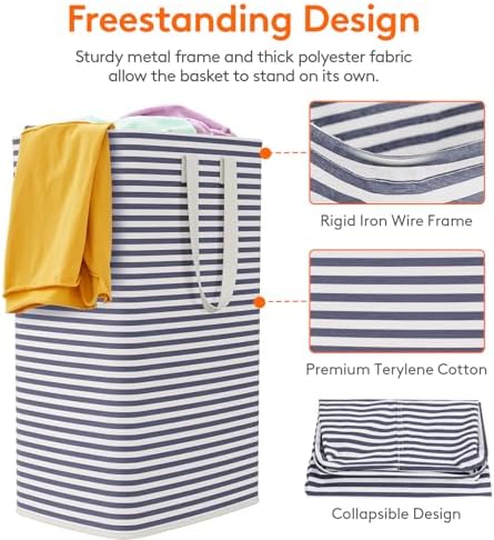 Lifewit 80L Large Laundry Baskets, 2 Pack, Reinforced Handles - Image 2