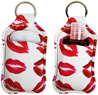 4 Piece Hand Sanitizer Bottle Holder Keyring Neoprene Keychain - Image 3