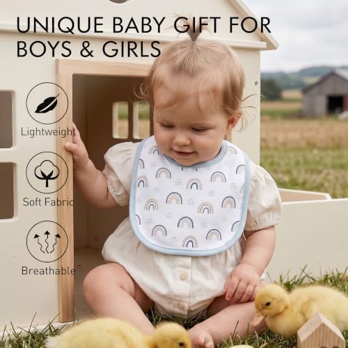 10 Pack Cotton Snap Bibs for Baby Boy Girl, Super Soft Drool Bibs for Teething - Image 3