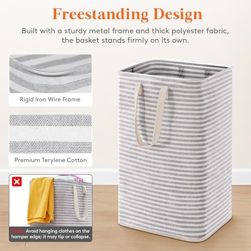 Lifewit 75L Large Laundry Baskets, 2 Pack, Reinforced Handles - Image 4