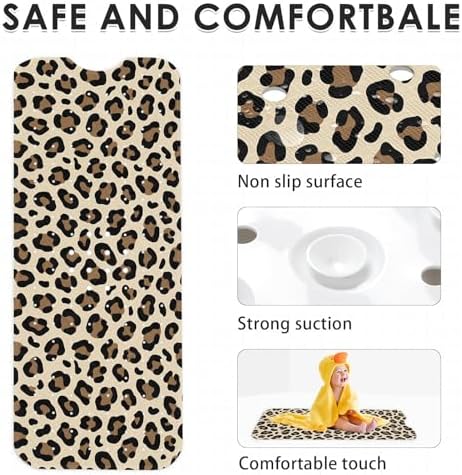 Bathtub Shower Mat 40X16 Inch, for Toddler, Animal Brown - Image 4
