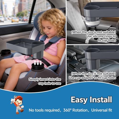 Car Seat Tray for Toddlers, Kids Travel Snack Tray for Road Trips - Image 4