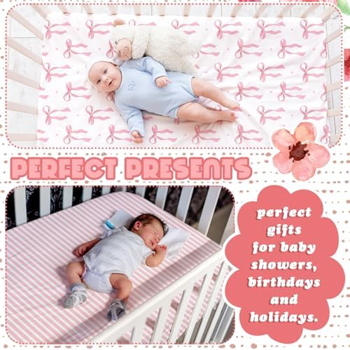 Peryiter 4 Pack Crib Sheets for Baby Girl - Image 4