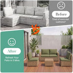 8Pcs Patio Cushion Covers Stretch Outdoor Furniture Protector Slipcovers - Image 5