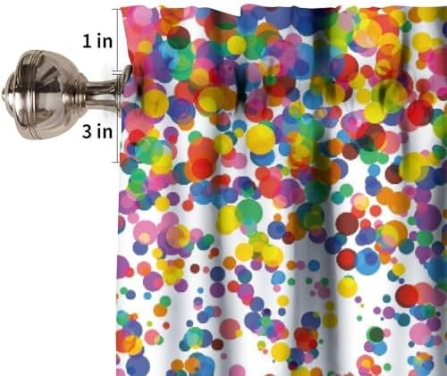 Colorful Polka Dot Valance, Abstract Geometric Confetti Falling Rainbow - Image 6