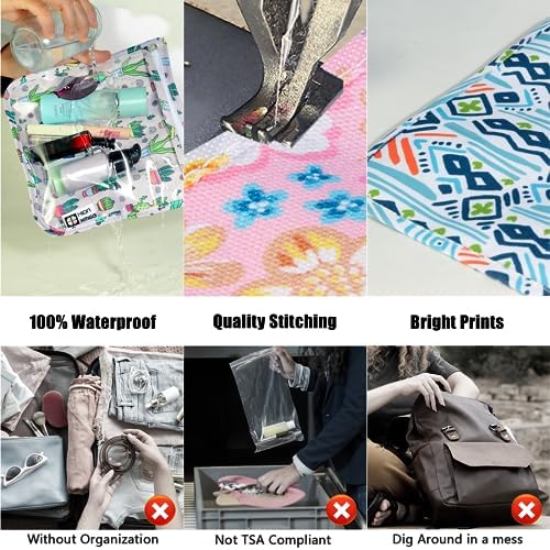 HIONXMGA Set of 3 Clear Travel Toiletry Bag, TSA Approved, Quart Size S/M/L - Image 6