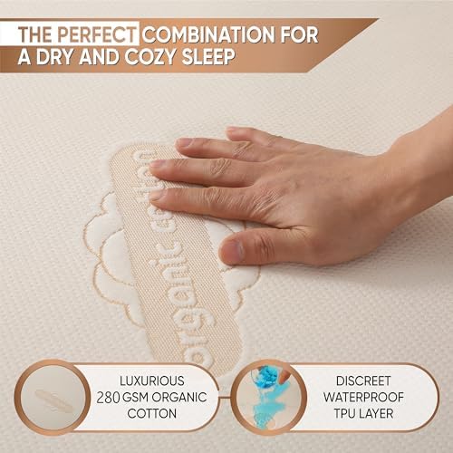 Deluxe Waterproof Organic Cotton Mattress Protector Twin XL Size - Image 4
