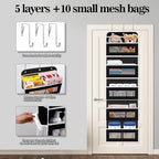 KYEVIS Over The Door Organizer, 5 Shelves Closet Door Hanging Organizer - Image 3