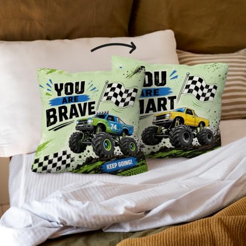 kdqua Inspirational Truck Nursery Pillow Cover 18x18 Double-Sided, Car - Image 3