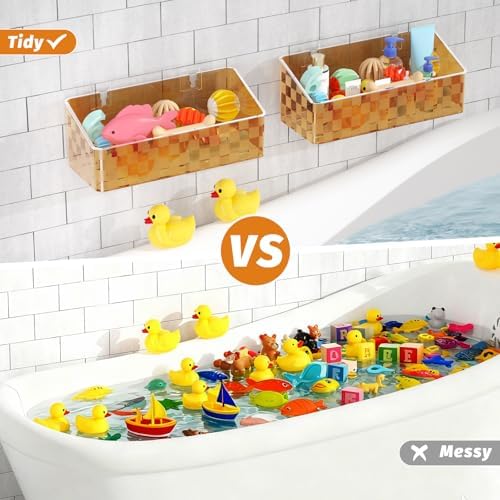 2 Pack Bath Toy Storage Holder, Large Capacity Bath Tub Toy Organizer - Image 5