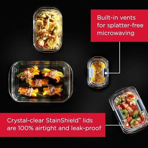 Rubbermaid Brilliance Glass Food Storage Containers, 3.2 Cup, Leak-Proof - Image 2