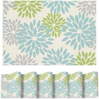 Artoid Mode Floral Vinyl Plastic Placemats Set of 6, 12x18 Inch Washable by ArtoidMode