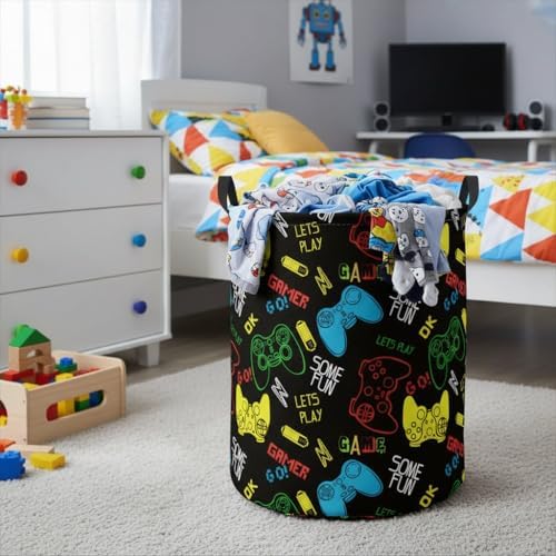 Baby Laundry Basket Baby Nursery Hamper Kids Laundry Basket Toy Storage Bin - Image 6