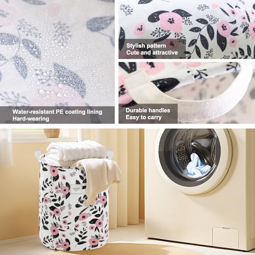 Mziart Cute Laundry Basket, Large Floral Laundry Hamper - Image 6