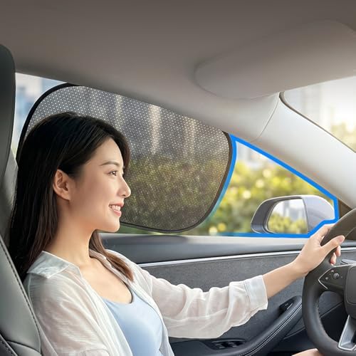 2 Pcs Side Window Sun Shade, Transparent Mesh Car Window Shades, Electrostatic by Unknown