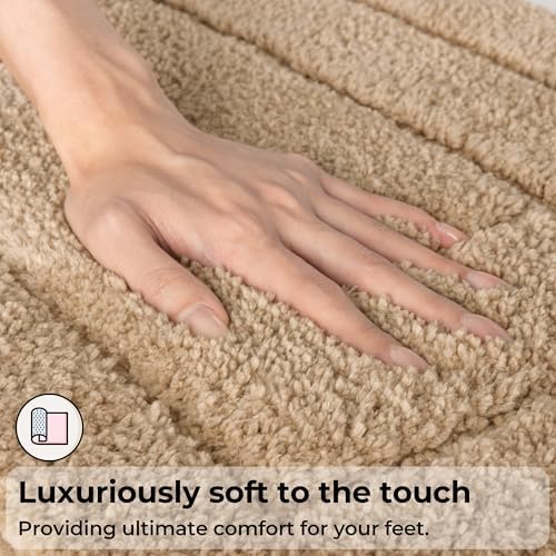 GRANNY SAYS Khaki Bathroom Rugs Set 2 Piece, Non Slip Microfiber Bath Mats - Image 3