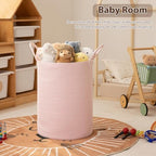 OIAHOMY 100L Nursery Hamper Laundry Basket Laundry Hamper Pink - Image 3