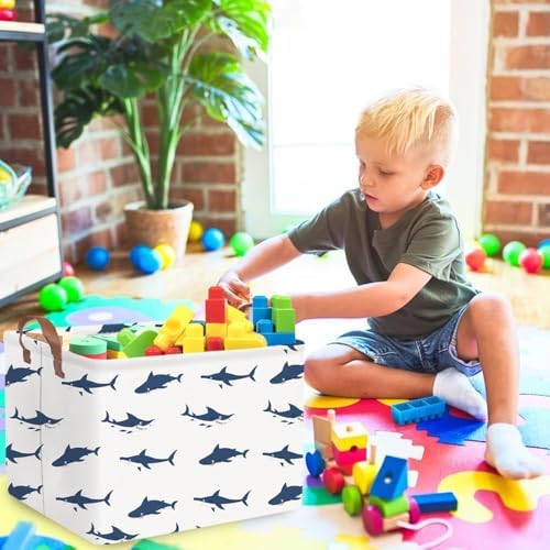 Rectangular Easter Shark Basket, Collapsible toy box - Image 3